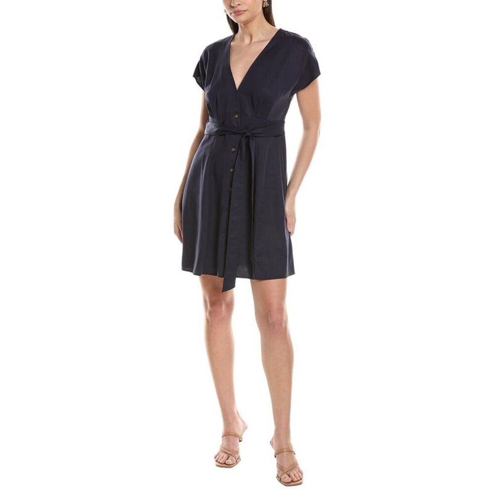 Jl Luxe Womens  Linen-Blend Mini Dress, Navy